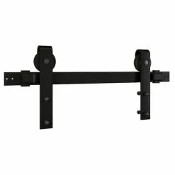 NATIONAL MFG SALES CO National Hardware N700-005 Designer Barn Door Kit, 72 In L Track, Steel, Matte Black, Wall Mounting