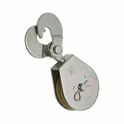 National Hardware N225623 3217BC 2-1/2" Scissor Hook Single Pulley Zinc Plated Finish