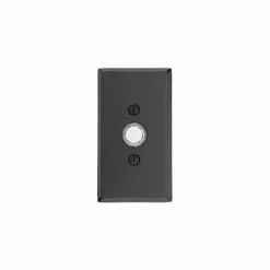 Emtek 2423FB Doorbell Button # 3 Rose, Flat Black Finish