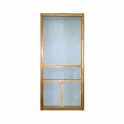 WOOD PRODUCTS MANUFACTURERS 2868TB-B Wood Screen Door, T-Bar, Charcoal Screen, 32 X 80-In.