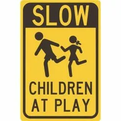 Hy-Ko Products Co HY-KO PRODUCTS HW-47 12 In. X 18 In. Aluminum Slow Children At Play Street Sign