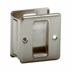 INGERSOLL RAND (SCHLAGE/FALCON Schlage SC990B-619 Pocket Door Pull, 2-1/2 In W, 2-3/4 In H, Brass, Satin Nickel