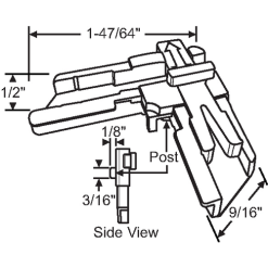 Brixwell 90-437psb Corner With Black Slider Black Lock And Post