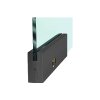 CR Laurence CRL DR4SBL34PL Black Powder Coated 3/4" Glass 4" Square Door Rail With Lock - 12" Patch