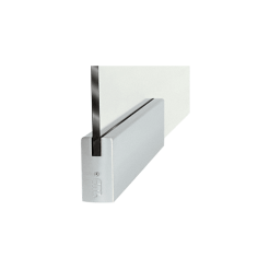 CR Laurence CRL DR4SBS38P Brushed Stainless 3/8" Glass 4" Square Door Rail Without Lock - 9-1/2" Patch