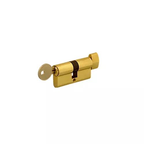 CR Laurence CRL EC3BRKA Polished Brass Keyed Alike Cylinder Lock With Thumbturn