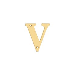 Deltana RL4V-CR003 4" Residential Letter V; Lifetime Brass Finish
