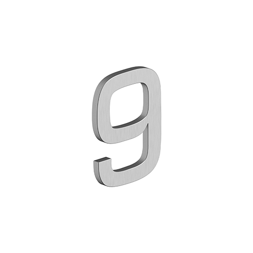 Deltana RNE-9U32D 4" NUMBER 9, E SERIES WITH RISERS, STAINLESS STEEL In Brushed Stainless