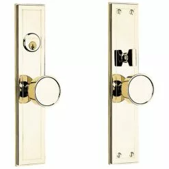 Baldwin 6945003ENTR Hollywood Hills Knob By Knob Single Cylinder Entry Mortise Lock Trim Lifetime Brass Finish