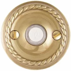Emtek 2401US7 Doorbell Button Rope Rose, French Antique Brass Finish
